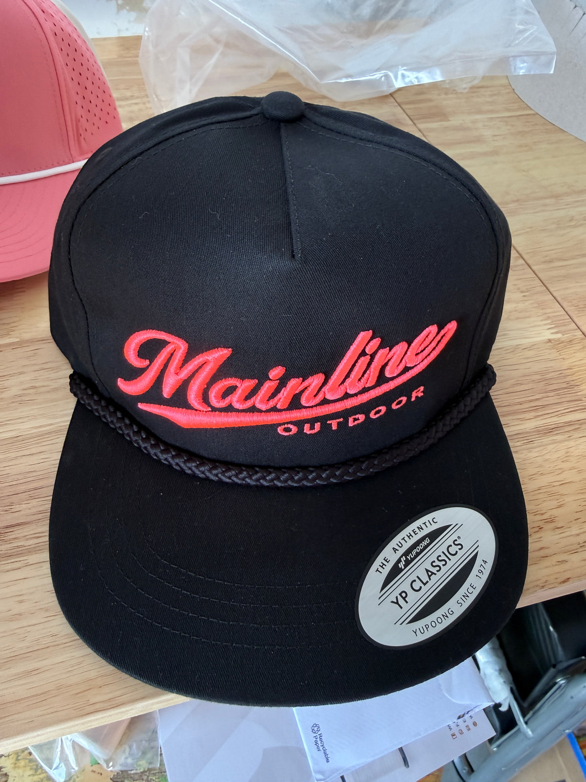 Pink on Black Classic Rope Hat